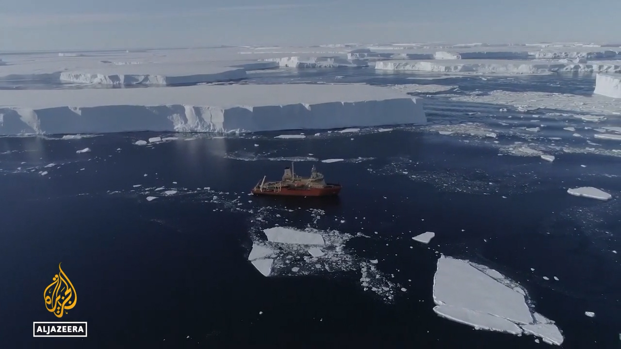 Sea ice melting in Antarctica